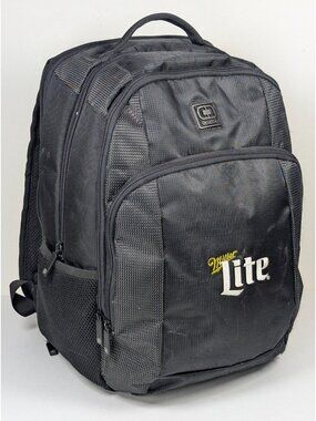 Ogio Roamer Laptop Backpack Miller Lite Beer Logo Branded Black Travel Bag Light